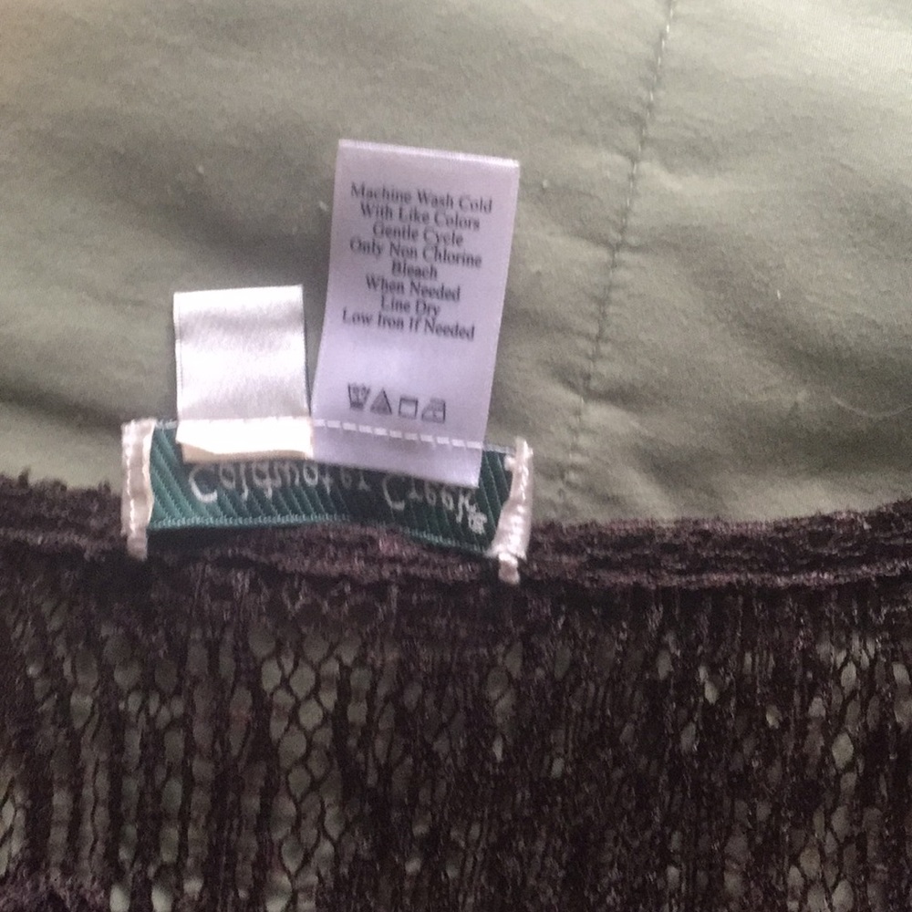 XL expresso brown sheer lace button up blouse - Picture 3 of 5